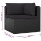 vidaXL Set de muebles de jardín 10 pzas cojines ratán sintético negro vidaXL Set de muebles de jardín 10 pzas cojines ratán sintético negro