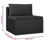 vidaXL Set de muebles de jardín 10 pzas cojines ratán sintético negro vidaXL Set de muebles de jardín 10 pzas cojines ratán sintético negro