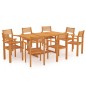 vidaXL Conjunto de comedor de jardín 9 piezas madera maciza de teca vidaXL Conjunto de comedor de jardín 9 piezas madera maciza de teca