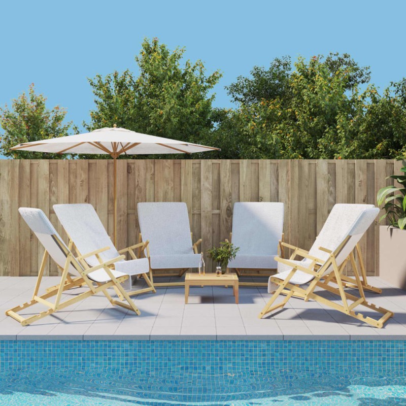 vidaXL Toallas de playa 6 uds tela blanco 400 g/m² 60x135 cm