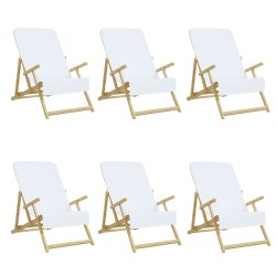 vidaXL Toallas de playa 6 uds tela blanco 400 g/m² 60x135 cm