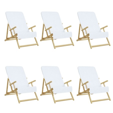 vidaXL Toallas de playa 6 uds tela blanco 400 g/m² 60x135 cm