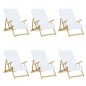 vidaXL Toallas de playa 6 uds tela blanco 400 g/m² 60x135 cm