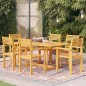 vidaXL Conjunto de comedor de jardín 7 piezas madera maciza de teca