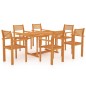 vidaXL Conjunto de comedor de jardín 7 piezas madera maciza de teca