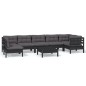 vidaXL Muebles de jardín 8 pzas con cojines negro madera de pino vidaXL Muebles de jardín 8 pzas con cojines negro madera de pino