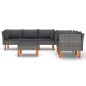 vidaXL Set de muebles de jardín 6 pzas y cojines ratán sintético gris vidaXL Set de muebles de jardín 6 pzas y cojines ratán sintético gris