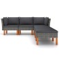 vidaXL Set de muebles de jardín 6 pzas y cojines ratán sintético gris vidaXL Set de muebles de jardín 6 pzas y cojines ratán sintético gris