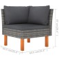 vidaXL Set de muebles de jardín 6 pzas y cojines ratán sintético gris vidaXL Set de muebles de jardín 6 pzas y cojines ratán sintético gris