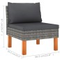 vidaXL Set de muebles de jardín 6 pzas y cojines ratán sintético gris vidaXL Set de muebles de jardín 6 pzas y cojines ratán sintético gris