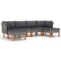 vidaXL Set de muebles de jardín 6 pzas y cojines ratán sintético gris vidaXL Set de muebles de jardín 6 pzas y cojines ratán sintético gris