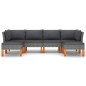 vidaXL Set de muebles de jardín 6 pzas y cojines ratán sintético gris vidaXL Set de muebles de jardín 6 pzas y cojines ratán sintético gris