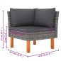 vidaXL Set de muebles de jardín 6 pzas y cojines ratán sintético gris vidaXL Set de muebles de jardín 6 pzas y cojines ratán sintético gris