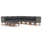vidaXL Set de muebles de jardín 9 pzas y cojines ratán sintético gris vidaXL Set de muebles de jardín 9 pzas y cojines ratán sintético gris