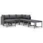 vidaXL Set de muebles de jardín 7 pzas y cojines ratán sintético gris vidaXL Set de muebles de jardín 7 pzas y cojines ratán sintético gris