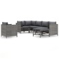vidaXL Set de muebles de jardín 7 pzas y cojines ratán sintético gris vidaXL Set de muebles de jardín 7 pzas y cojines ratán sintético gris