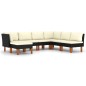 vidaXL Set de muebles de jardín 7 pzas y cojines ratán sintético negro vidaXL Set de muebles de jardín 7 pzas y cojines ratán sintético negro