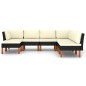 vidaXL Set de muebles de jardín 7 pzas y cojines ratán sintético negro vidaXL Set de muebles de jardín 7 pzas y cojines ratán sintético negro