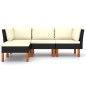 vidaXL Set de muebles de jardín 4 pzas y cojines ratán sintético negro vidaXL Set de muebles de jardín 4 pzas y cojines ratán sintético negro