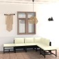 vidaXL Set de muebles de jardín 6 pzas y cojines ratán sintético negro vidaXL Set de muebles de jardín 6 pzas y cojines ratán sintético negro