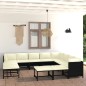 vidaXL Set de muebles de jardín 12 pzas cojines ratán sintético negro vidaXL Set de muebles de jardín 12 pzas cojines ratán sintético negro