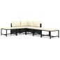 vidaXL Set de muebles de jardín 6 pzas y cojines ratán sintético negro vidaXL Set de muebles de jardín 6 pzas y cojines ratán sintético negro