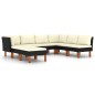 vidaXL Set de muebles de jardín 8 pzas y cojines ratán sintético negro vidaXL Set de muebles de jardín 8 pzas y cojines ratán sintético negro