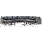 vidaXL Set de muebles de jardín 12 pzas y cojines ratán sintético gris vidaXL Set de muebles de jardín 12 pzas y cojines ratán sintético gris