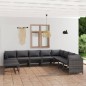 vidaXL Set de muebles de jardín 11 pzas y cojines ratán sintético gris vidaXL Set de muebles de jardín 11 pzas y cojines ratán sintético gris