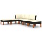 vidaXL Set de muebles de jardín 6 pzas y cojines ratán sintético negro vidaXL Set de muebles de jardín 6 pzas y cojines ratán sintético negro