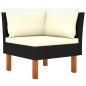 vidaXL Set de muebles de jardín 6 pzas y cojines ratán sintético negro vidaXL Set de muebles de jardín 6 pzas y cojines ratán sintético negro
