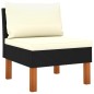 vidaXL Set de muebles de jardín 6 pzas y cojines ratán sintético negro vidaXL Set de muebles de jardín 6 pzas y cojines ratán sintético negro