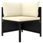 vidaXL Set de muebles de jardín 5 pzas y cojines ratán sintético negro