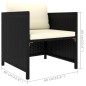 vidaXL Set de muebles de jardín 5 pzas y cojines ratán sintético negro