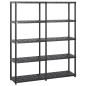 vidaXL Estanterías de almacenaje 5 niveles plástico negro 142x38x170cm