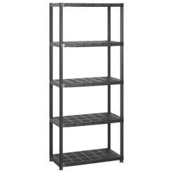 vidaXL Estanterías de almacenaje 5 niveles plástico negro 142x38x170cm