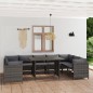 vidaXL Set de muebles de jardín 10 pzas y cojines ratán sintético gris vidaXL Set de muebles de jardín 10 pzas y cojines ratán sintético gris