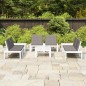 vidaXL Set de muebles de jardín 6 piezas con cojines plástico blanco vidaXL Set de muebles de jardín 6 piezas con cojines plástico blanco