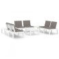 vidaXL Set de muebles de jardín 6 piezas con cojines plástico blanco vidaXL Set de muebles de jardín 6 piezas con cojines plástico blanco