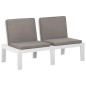 vidaXL Set de muebles de jardín 6 piezas con cojines plástico blanco vidaXL Set de muebles de jardín 6 piezas con cojines plástico blanco