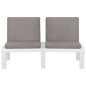 vidaXL Set de muebles de jardín 6 piezas con cojines plástico blanco vidaXL Set de muebles de jardín 6 piezas con cojines plástico blanco