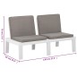 vidaXL Set de muebles de jardín 6 piezas con cojines plástico blanco vidaXL Set de muebles de jardín 6 piezas con cojines plástico blanco