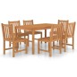 vidaXL Conjunto de comedor de jardín 7 piezas madera maciza de teca vidaXL Conjunto de comedor de jardín 7 piezas madera maciza de teca