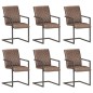 vidaXL Sillas voladizas de comedor 6 unidades cuero auténtico marrón vidaXL Sillas voladizas de comedor 6 unidades cuero auténtico marrón