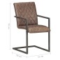 vidaXL Sillas voladizas de comedor 6 unidades cuero auténtico marrón vidaXL Sillas voladizas de comedor 6 unidades cuero auténtico marrón