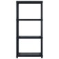 vidaXL Estanterías almacenaje 4 niveles plástico negro 244x30,5x130 cm vidaXL Estanterías almacenaje 4 niveles plástico negro 244x30,5x130 cm