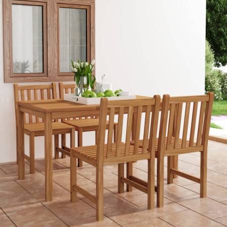 vidaXL Conjunto de comedor de jardín 5 piezas madera maciza de teca
