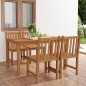 vidaXL Conjunto de comedor de jardín 5 piezas madera maciza de teca vidaXL Conjunto de comedor de jardín 5 piezas madera maciza de teca