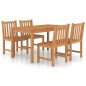 vidaXL Conjunto de comedor de jardín 5 piezas madera maciza de teca vidaXL Conjunto de comedor de jardín 5 piezas madera maciza de teca