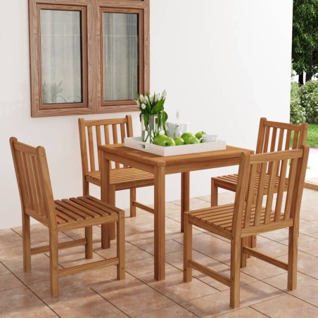 vidaXL Conjunto de comedor de jardín 3 piezas madera maciza de teca